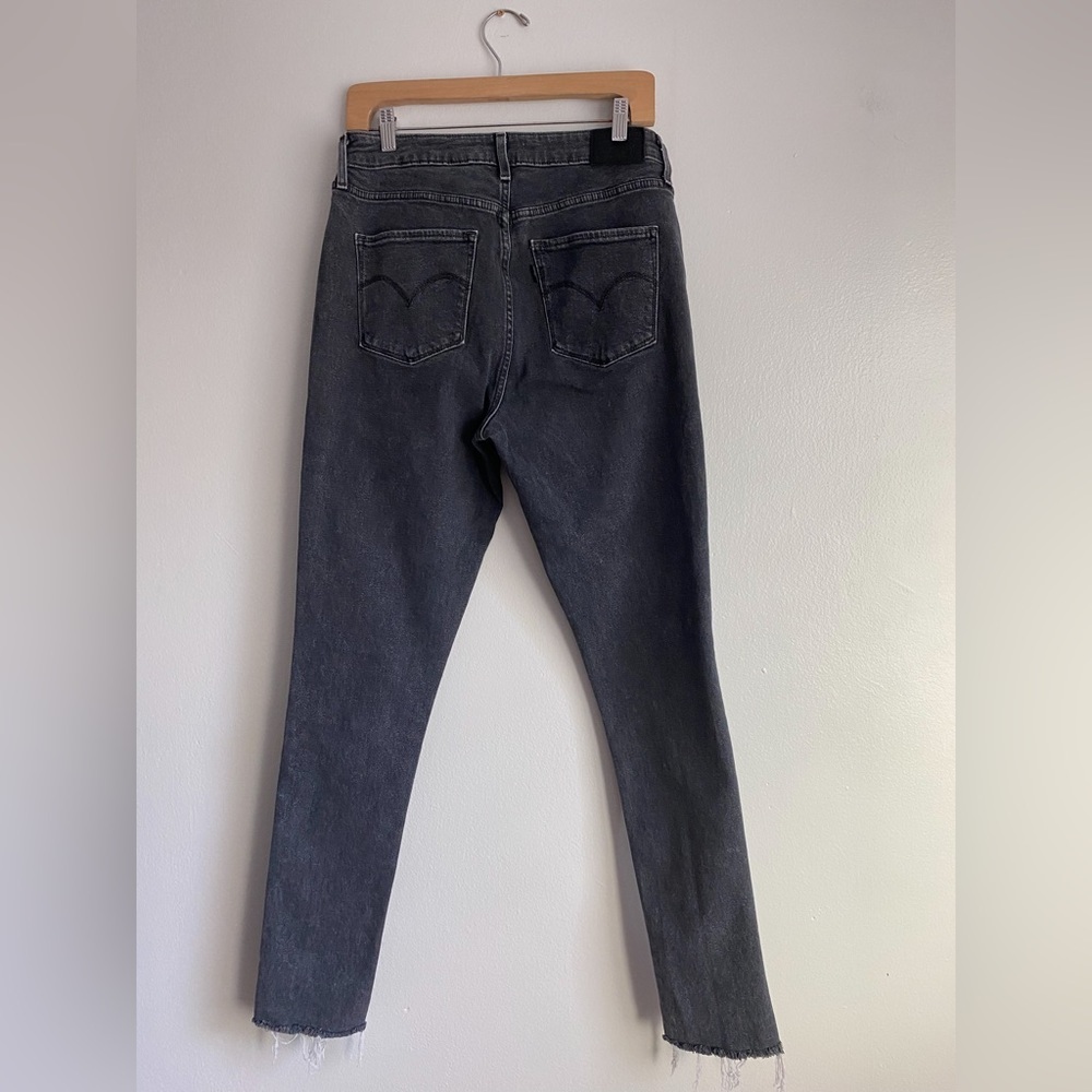 Levi’s 721 High Rise Waisted Skinny Raw Hem Black Classic Cowboy western Size 31 - Picture 9 of 10
